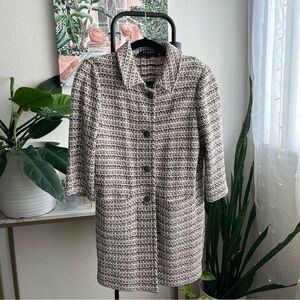 St. John Black and Cream Tweed Jacket